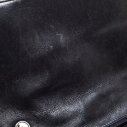 Pre Owned Chanel Black Quilted Patent Leather Jumbo Classic Single Flap Bag