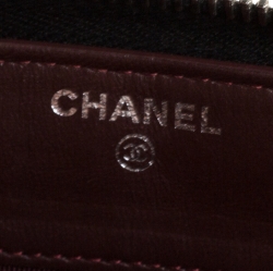 Pre Owned محفظة شانيل سي سي سحاب ملتف جلد مبطن أسود