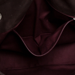 Pre Owned Chanel Dark Brown Iridescent and Crinkled Leather Easy Carry Flap Bag