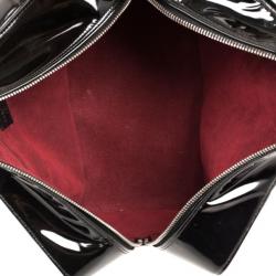 Pre Owned Chanel Black Patent Cube Quilted East West Tote