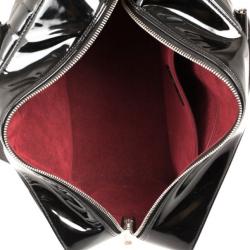 Pre Owned Chanel Black Patent Cube Quilted East West Tote