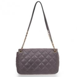 Pre Owned Chanel Maxi Purple Leather Classic Flap Bag