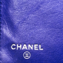 Pre Owned محفظة شانيل كونتينتال قلاب سى سى جلد مبطن خياطة ألتميت زرقاء 