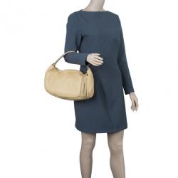 Pre Owned Chanel Beige Leather Tassel Hobo