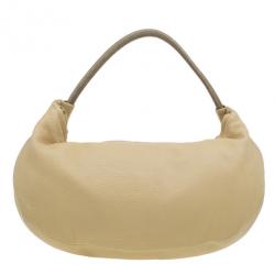 Pre Owned Chanel Beige Leather Tassel Hobo