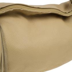 Pre Owned Chanel Beige Leather Tassel Hobo