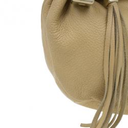 Pre Owned Chanel Beige Leather Tassel Hobo