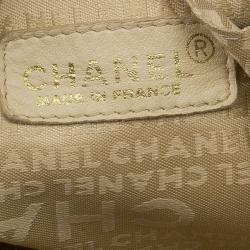 Pre Owned Chanel Beige Leather Tassel Hobo