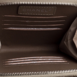 مملوكة مسبقًا Chanel Beige Shimmer Python Zip Around Square Chain Bag