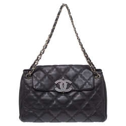 مملوكة مسبقًا Chanel Black Wild Stitch Quilted Leather Hampton Bag