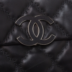 مملوكة مسبقًا Chanel Black Wild Stitch Quilted Leather Hampton Bag