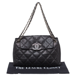 مملوكة مسبقًا Chanel Black Wild Stitch Quilted Leather Hampton Bag