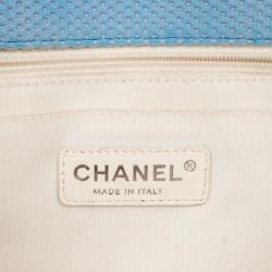 مملوكة مسبقًا Chanel Blue Jersey Classic Double Flap Bag