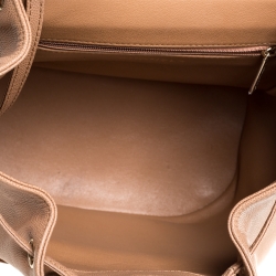 Pre Owned Chanel Beige Quilted Caviar Leather Business Affinity Backpack