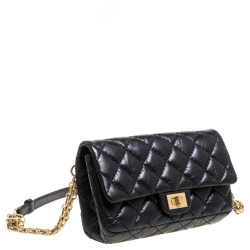 Pre Owned Chanel Black Quilted Leather Reissue 2.55 Belt Bag