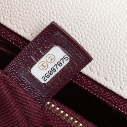 Pre Owned Chanel White Quilted Caviar Leather Small Coco Top Handle Bag