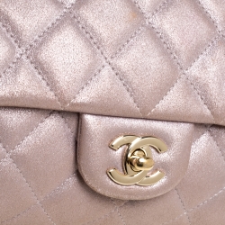 مملوكة مسبقًا Chanel Light Lilac Shimmer Nubuck Leather Classic Single Flap Bag