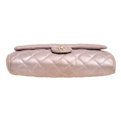 مملوكة مسبقًا Chanel Light Lilac Shimmer Nubuck Leather Classic Single Flap Bag