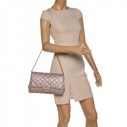 مملوكة مسبقًا Chanel Light Lilac Shimmer Nubuck Leather Classic Single Flap Bag