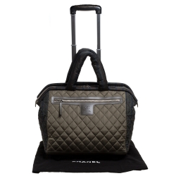 Chanel Fatigue Quilted Nylon Coco Cocoon Rolling Trolley