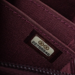 Pre Owned Chanel Burgundy Quilted Caviar Leather Boy Zip-Around Coin Purse