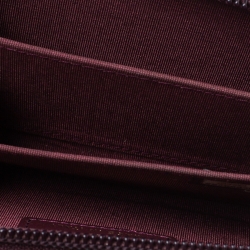 Pre Owned Chanel Burgundy Quilted Caviar Leather Boy Zip-Around Coin Purse