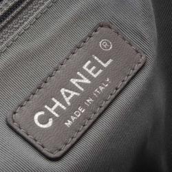 Pre Owned Chanel Blue Leather Bubble Quilted Bowler Bag