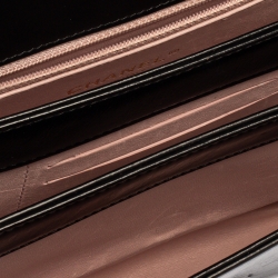 مملوكة مسبقًا حقيبة كتف شانيل سلسلة جلد مبطن أسود