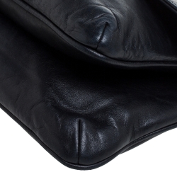 Pre Owned Chanel Dark Blue Leather Mademoiselle Turn Lock Flap Bag