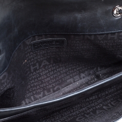 Pre Owned Chanel Dark Blue Leather Mademoiselle Turn Lock Flap Bag