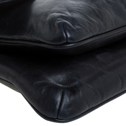 Pre Owned Chanel Dark Blue Leather Mademoiselle Turn Lock Flap Bag