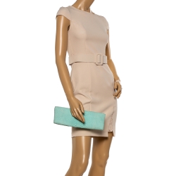 مملوكة مسبقًا Chanel Mint Green Python Clutch