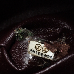 Pre Owned Chanel Dark Burgundy Quilted Caviar Leather Front Pocket Chain Bag