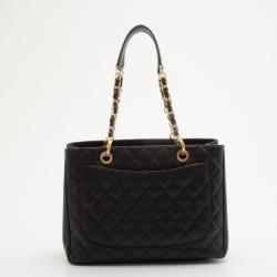 مملوكة مسبقًا Chanel Black Quilted Caviar Leather Grand XL Shopping Tote