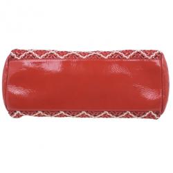 مملوكة مسبقًا Chanel Red & Black Patent Mademoiselle Bowling Bag