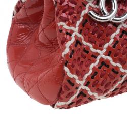 مملوكة مسبقًا Chanel Red & Black Patent Mademoiselle Bowling Bag