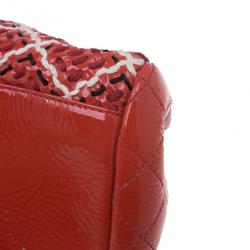 مملوكة مسبقًا Chanel Red & Black Patent Mademoiselle Bowling Bag