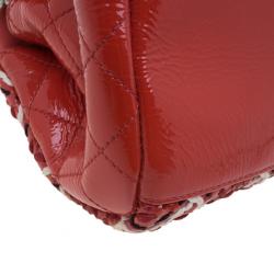 مملوكة مسبقًا Chanel Red & Black Patent Mademoiselle Bowling Bag