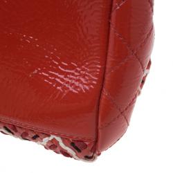 مملوكة مسبقًا Chanel Red & Black Patent Mademoiselle Bowling Bag