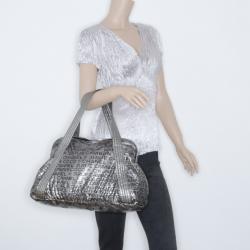 Pre Owned Chanel Silver Rue de Cambon Unlimited Large Boston Bag