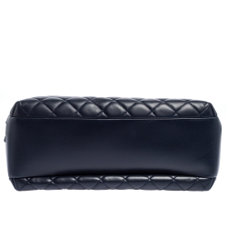 Pre Owned Chanel Blue Quilted Leather Large Trendy CC Bowler Bag
