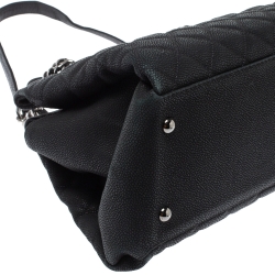 Pre Owned حقيبة يد شانيل "ليدي بيرلي" جلد كافيار أسود