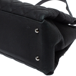 Pre Owned حقيبة يد شانيل "ليدي بيرلي" جلد كافيار أسود