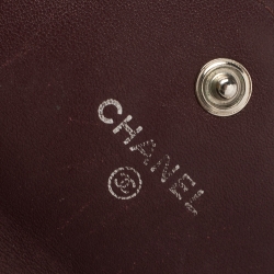 Chanel Burgundy Quilted Patent Leather CC Flap Wallet