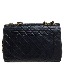 مملوكة مسبقًا Chanel Black Quilted Leather Maxi Vintage Classic Single Flap Bag