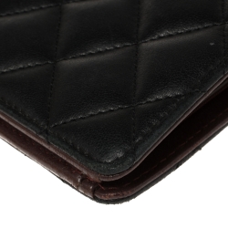 Chanel Black Quilted Leather L Yen Continental Wallet