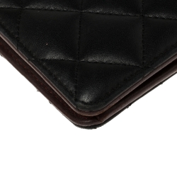 Chanel Black Quilted Leather L Yen Continental Wallet