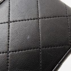 Pre Owned Chanel Vintage Black Lambskin Medium Flap Bag