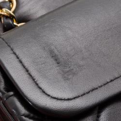 Pre Owned Chanel Vintage Black Lambskin Medium Flap Bag