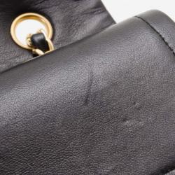 Pre Owned Chanel Vintage Black Lambskin Medium Flap Bag